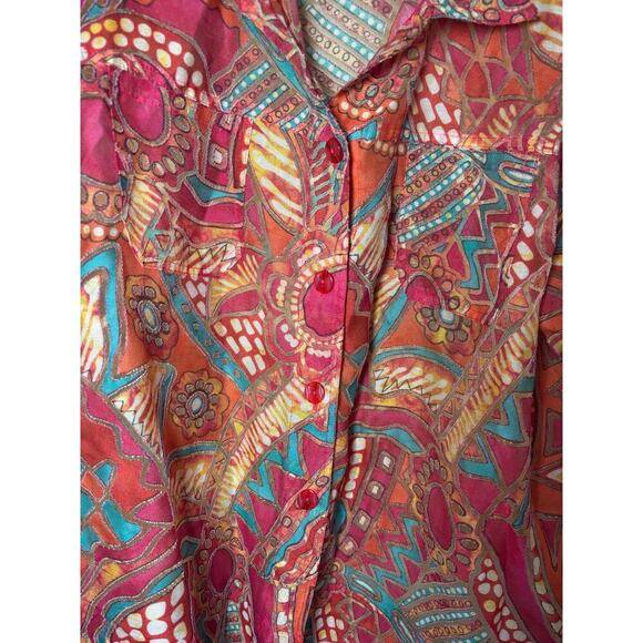 Erin by Erin London boho top size 3x very artsy boho style button down top - Picture 4 of 10